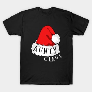Aunty Claus Santa Hat Christmas Matching Family Pajama T-Shirt